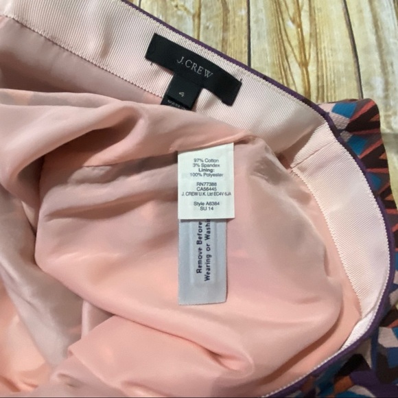 J Crew Purple Blue Gemstone Print Salon Mini Skirt - Picture 6 of 6
